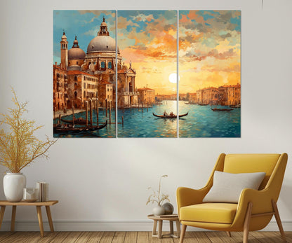 Venice Canvas Print - Abstract Vintage Venice Wall Art | Framed, Ready to Hang