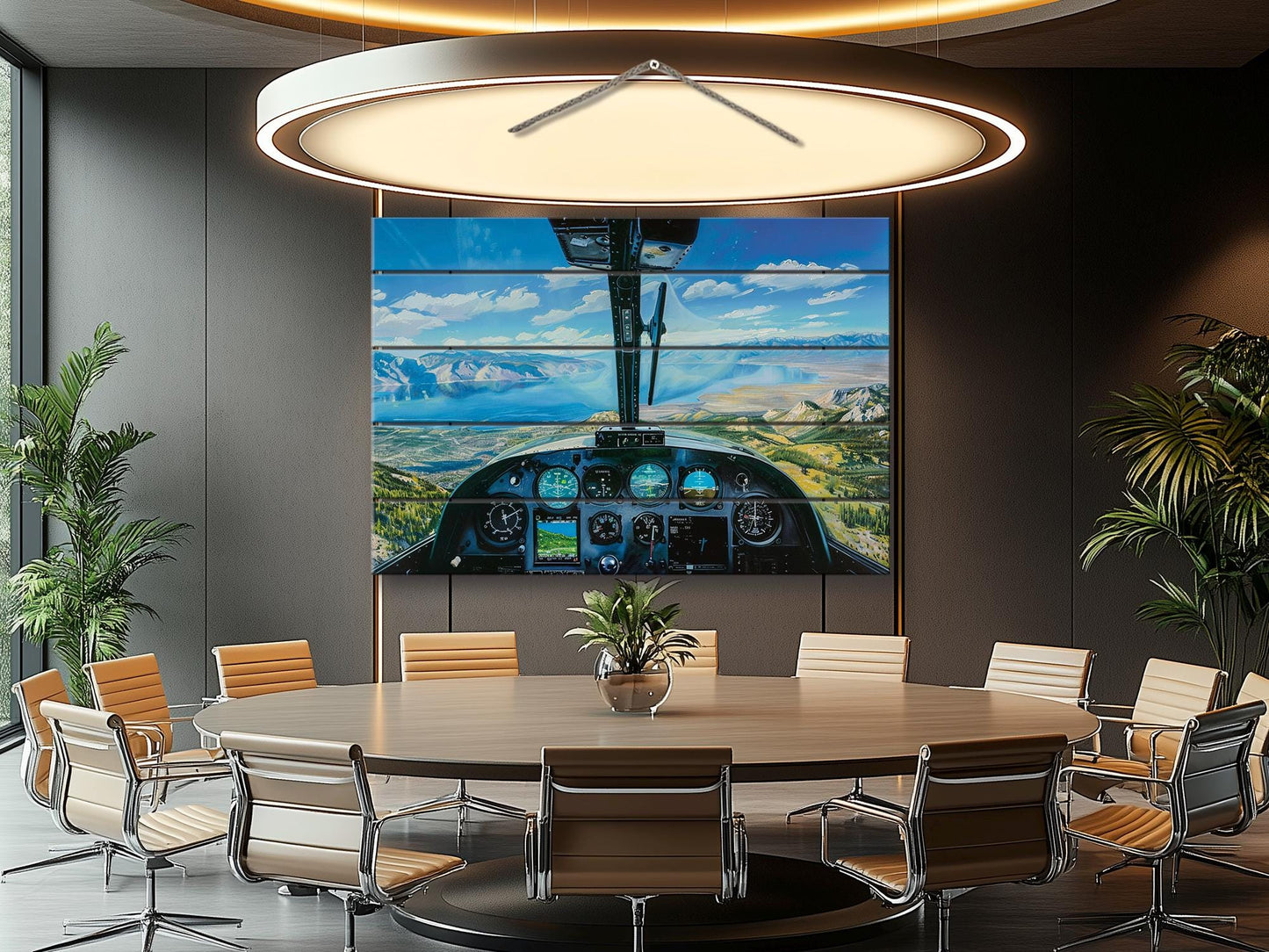 Airplane Cockpit Wall Art - Wood Wall Decor | Aircraft Cockpit Poster Print on Wood