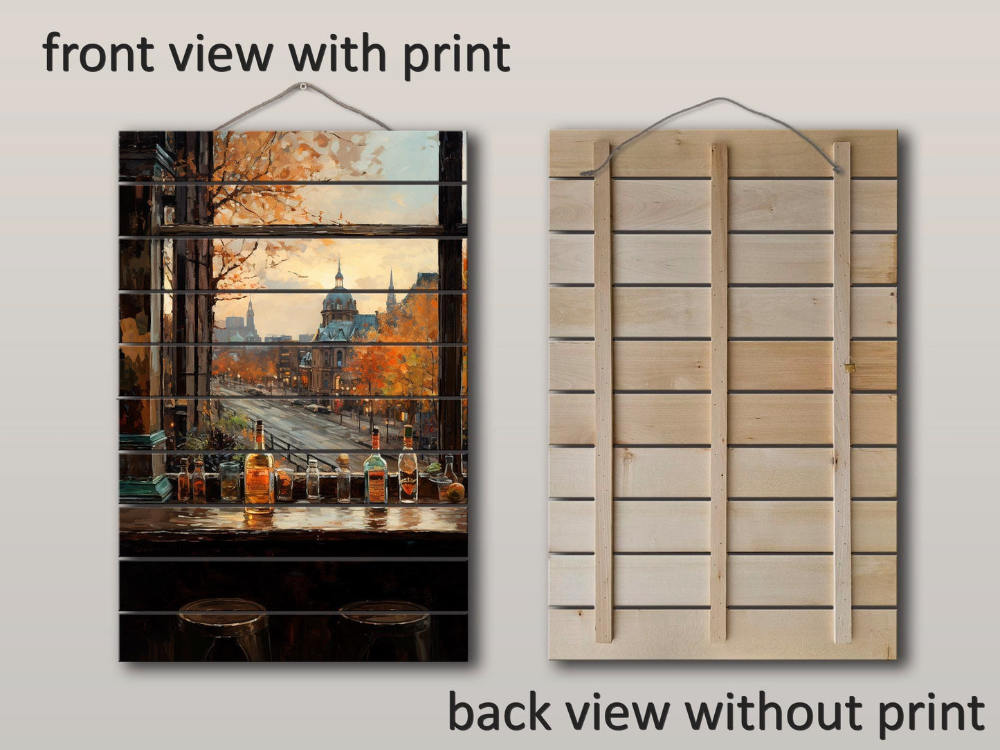 Rustic Bar Print on Natural Wood – Bar Wall Art