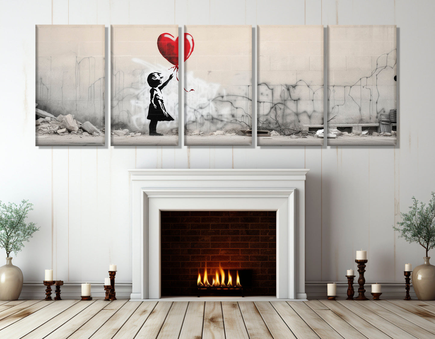 Banksy Style Canvas – Balloon Girl Print | Framed Canvas Art, Ready to Hang