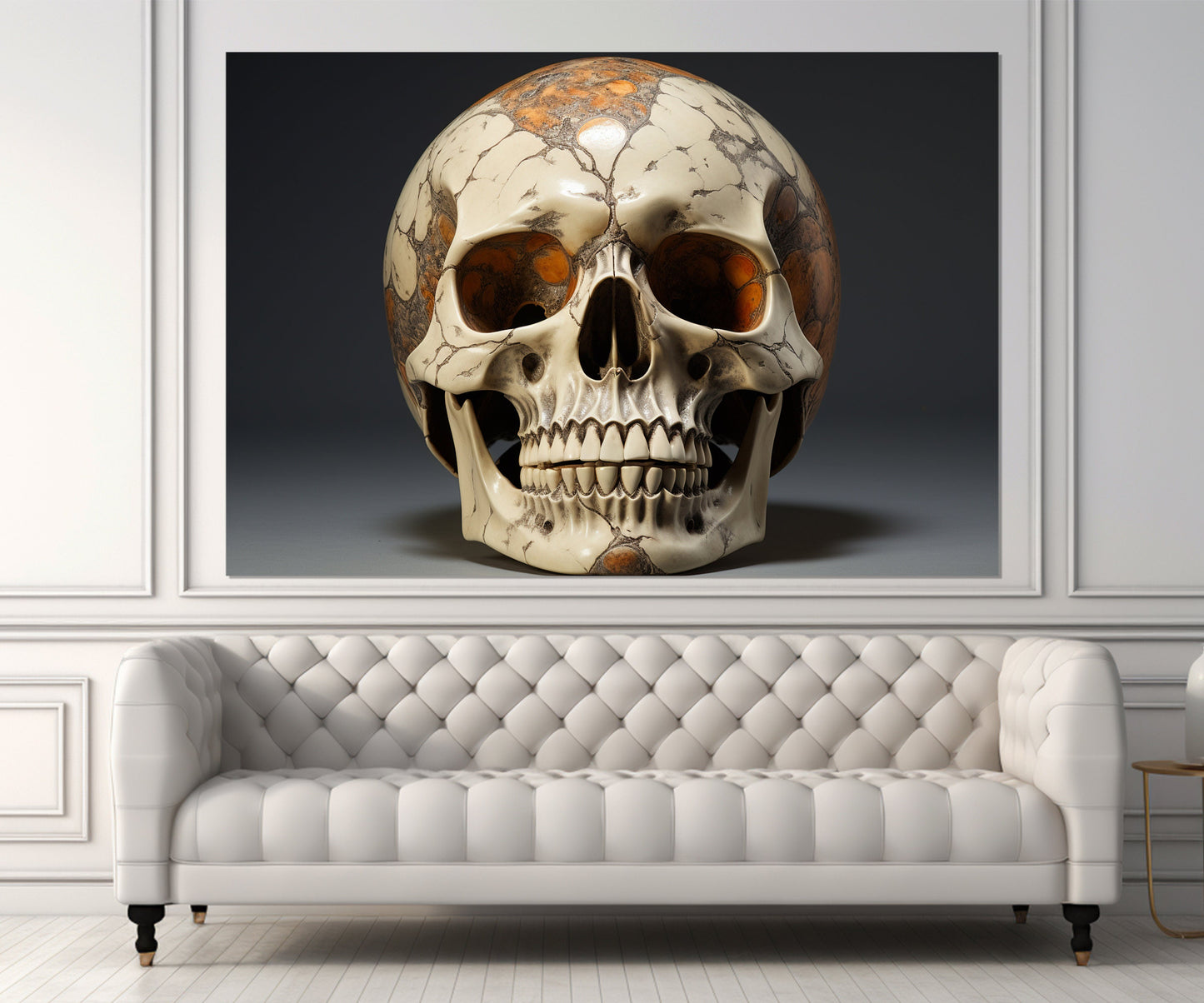 Skull Canvas Print – Gothic Wall Art | Vintage Skull Painting, Ready to Hang