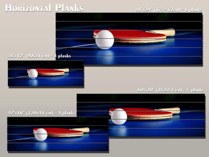 Table Tennis Wall Art – Natural Wood Print with Unique Wood Grain & UV Colors