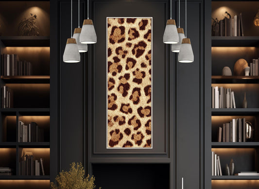 Vintage Leopard Print Canvas - Retro 70s Wall Art | Brown Beige Animal Pattern Decor