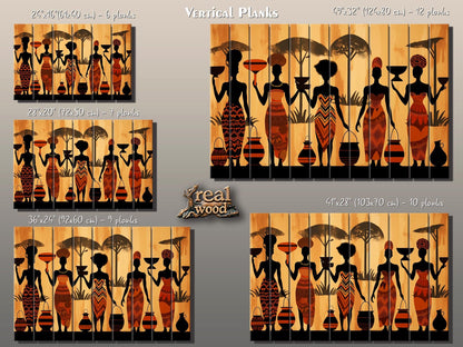 Wood Wall Art – Abstract African Painting on Wood | Ethnic Wall Decor, Rustic Style