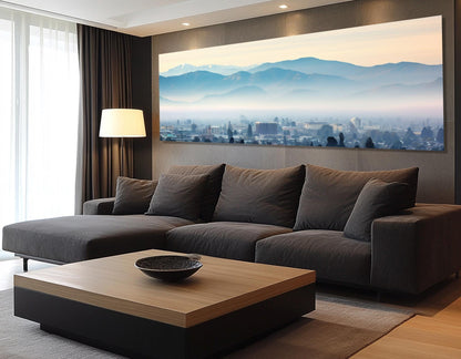 San Jose Canvas Print – Large Foggy Skyline Art | Framed Gallery Wrapped Cotton Canvas