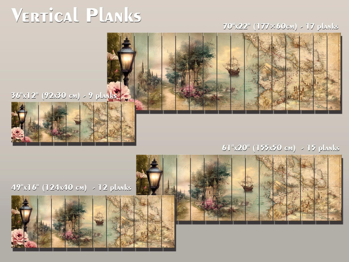 Golden Map Print – Rustic Wood Wall Art With Abstract Map Design On Pale Background