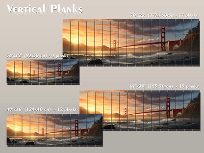 Golden Gate Bridge Wood Art – Rustic San Francisco Wall Decor | UV Printed Wood Panel