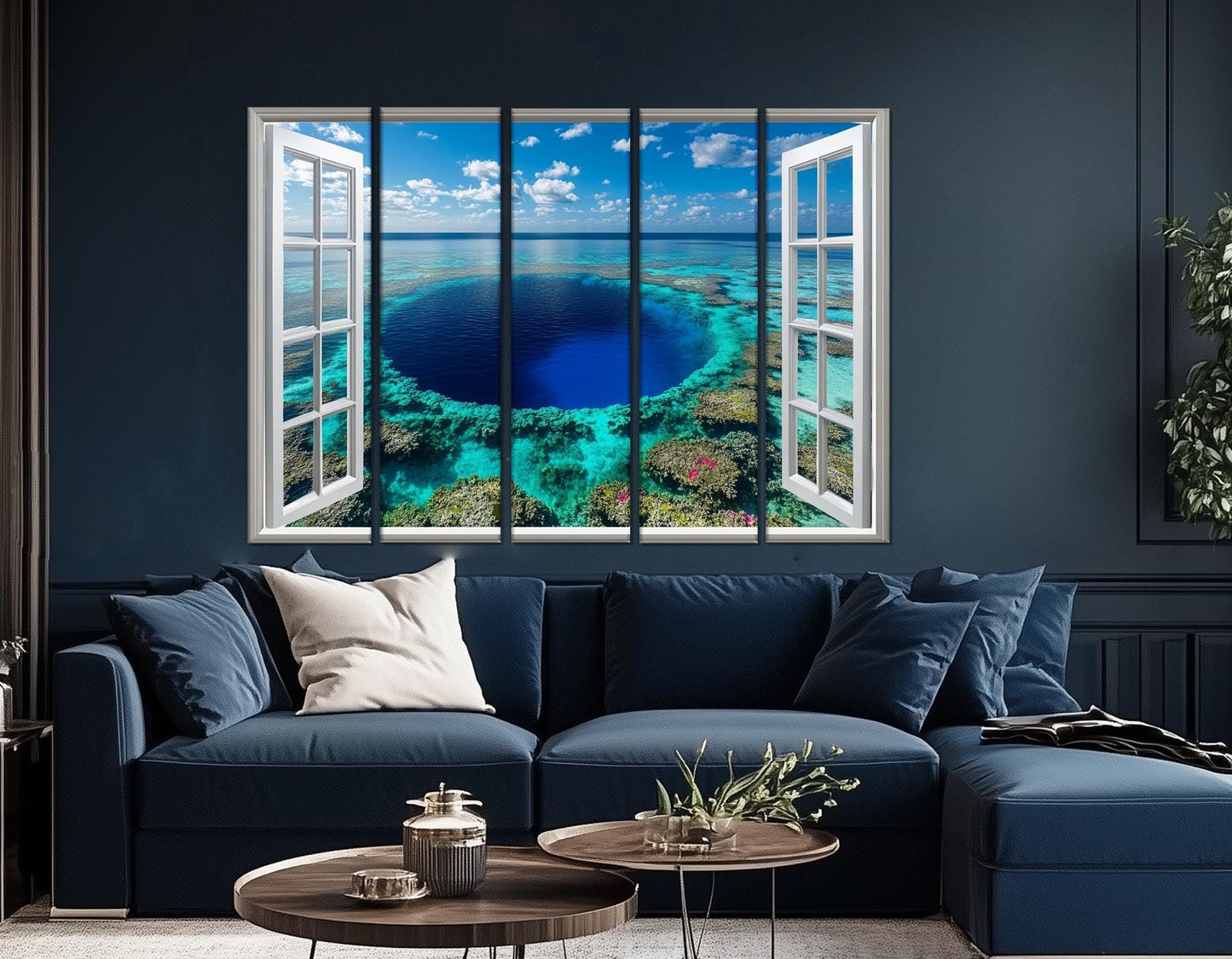 Belize Wall Art – Great Blue Hole Canvas Print | Framed, Ready to Hang