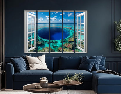 Belize Wall Art – Great Blue Hole Canvas Print | Framed, Ready to Hang