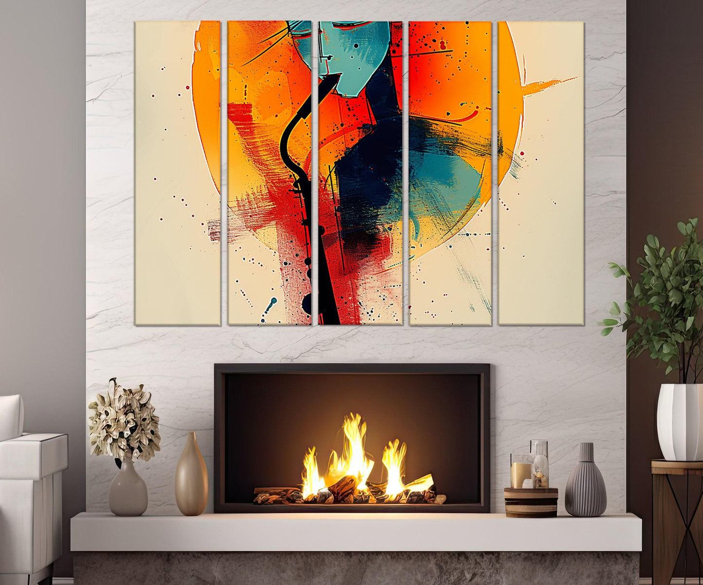 Music Canvas Print - Abstract Music Wall Decor | Framed Ready to Hang Artwork