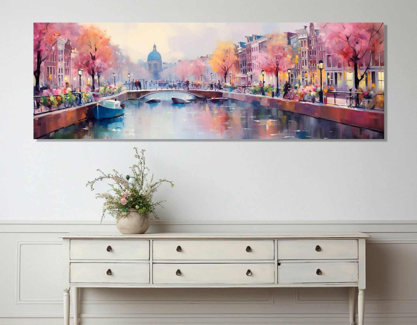 Amsterdam Wall Art – Abstract Floral Canvas Print | Ready to Hang Gallery Wrapped Canvas
