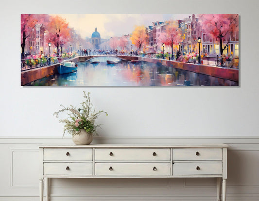 Amsterdam Wall Art – Abstract Floral Canvas Print | Ready to Hang Gallery Wrapped Canvas