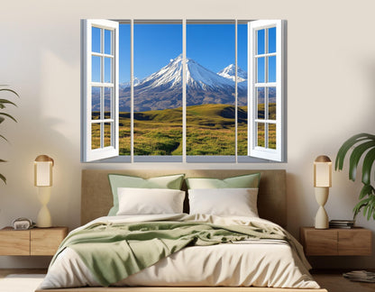 Kamchatka Wall Art – Open Window Volcano Canvas Print | Framed, Ready to Hang