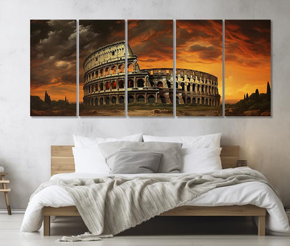 Colosseum Canvas Print – Large Rome Wall Art | Abstract Italy Wall Decor, Framed & Ready to Hang