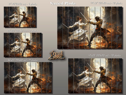 Wood Wall Art – Vintage Fencing Wall Art | Rustic Wood Plank Artwork Gift