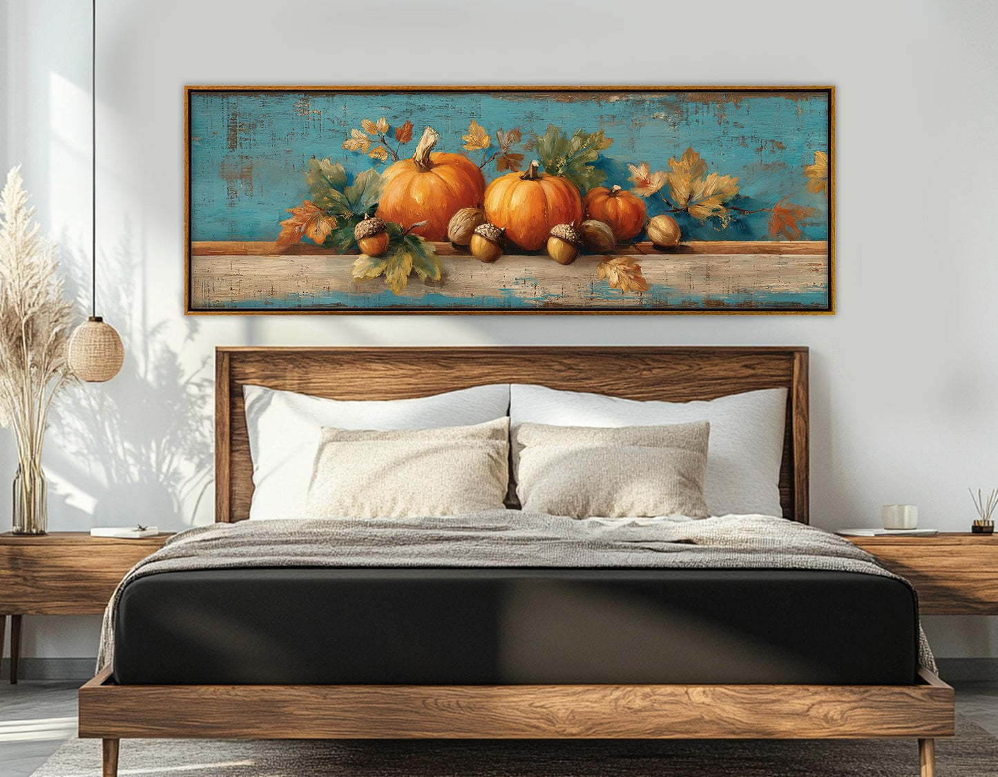 Pumpkins Canvas Print - Cozy Autumn Wall Art | Framed Ready to Hang
