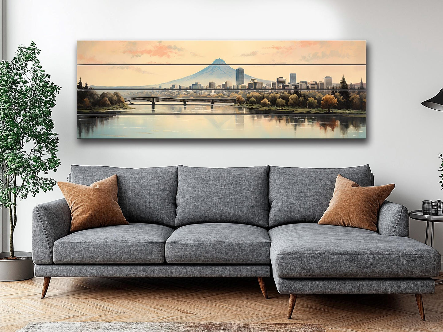 Vintage Portland Print on Natural Wood – Oregon Wall Art