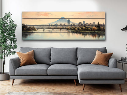 Vintage Portland Print on Natural Wood – Oregon Wall Art