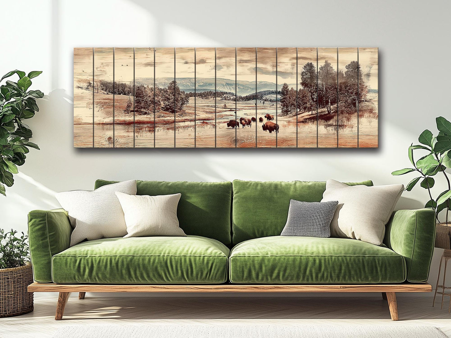 Yellowstone Wood Print – Rustic Wall Decor on Natural Wood Art Panel