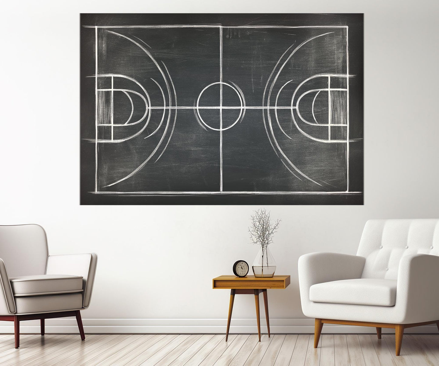 Basketball Court Canvas – Framed Cotton Print | Gallery Wrapped Indoor Wall Art