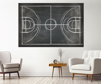 Basketball Court Canvas – Framed Cotton Print | Gallery Wrapped Indoor Wall Art