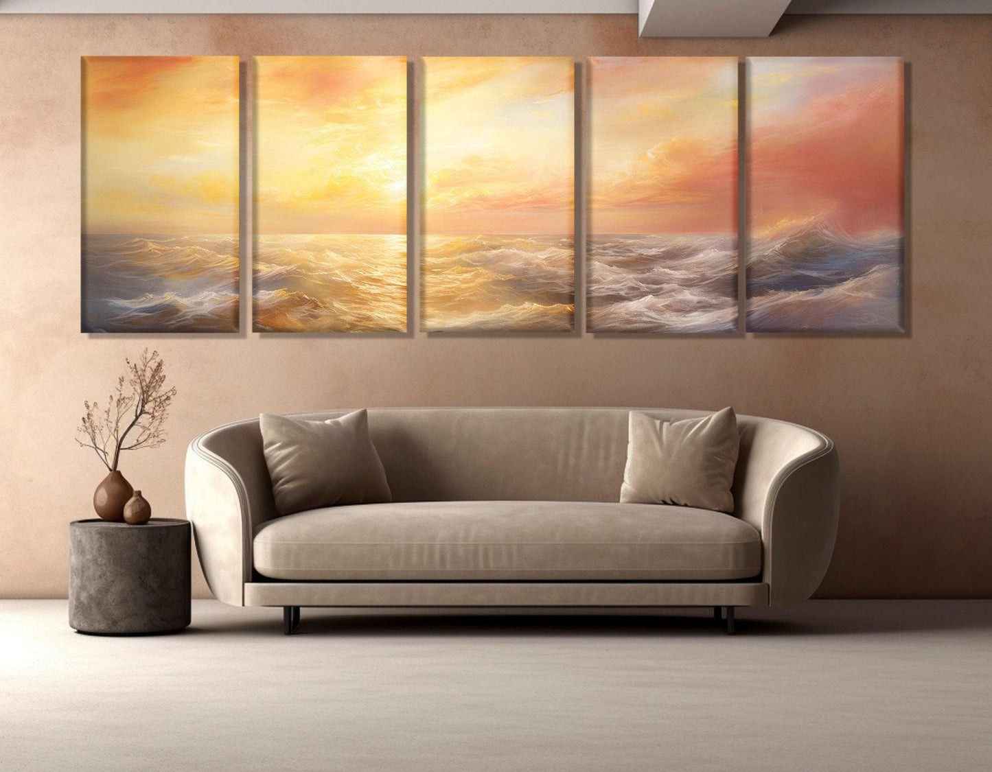 Ocean Sunrise Canvas Print – Ready to Hang Gallery Wrapped Coastal Wall Art