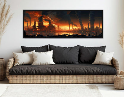 Abstract Factory Canvas Print – Heavy Industry Wall Art | Framed & Ready to Hang