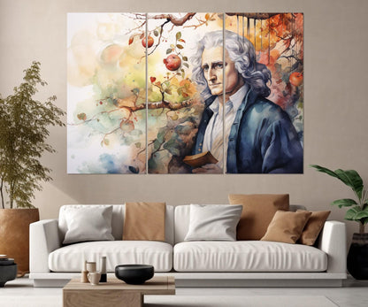 Isaac Newton Canvas Print – Physics Wall Art | Framed Cotton Gallery Wrapped Art