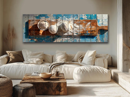 Rustic Kitchen Wall Art – Farmhouse Wood Plank Baker Print with Natural Texture