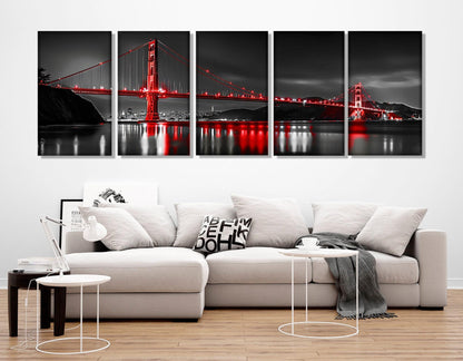 San Francisco Canvas Print - Urban Landscape Art, Golden Gate Bridge Wall Decor, Framed Canvas