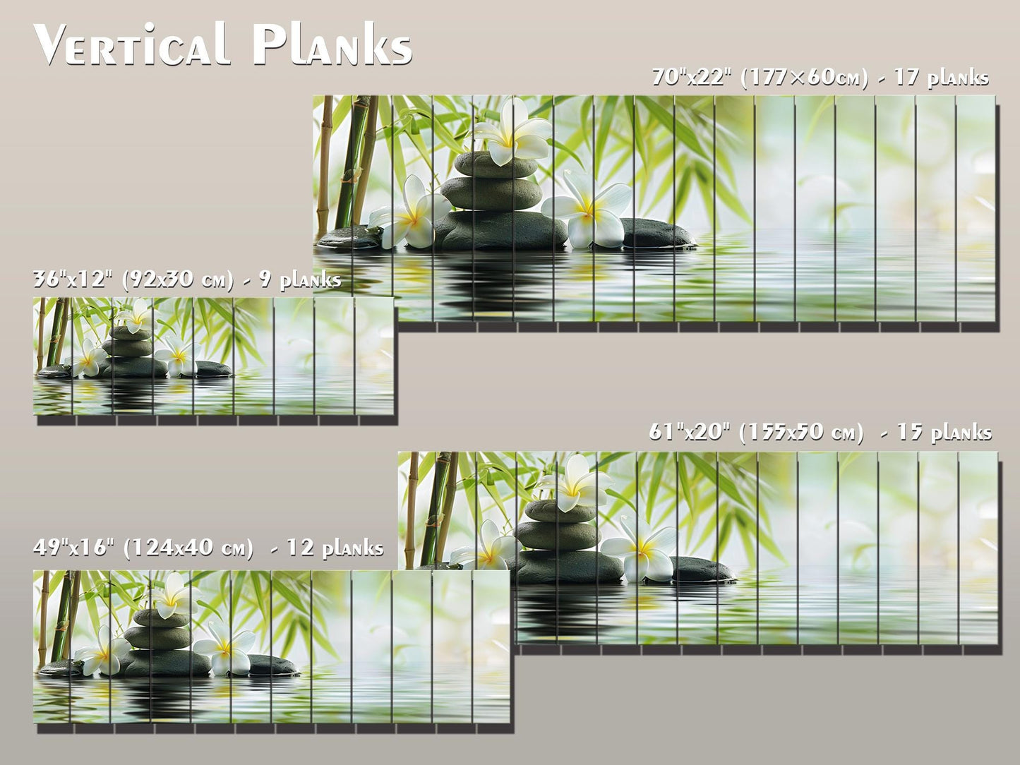 Bamboo Spa Wall Art – Natural Wood Decor | Calming Zen Wall Hanging Print