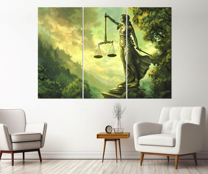 Lady Justice Canvas Print - Abstract Justice Painting | Lawyer Office Decor, Framed Wall Art