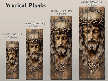 Jesus Christ Wood Print – Michelangelo Inspired Religious Wall Art on Wood