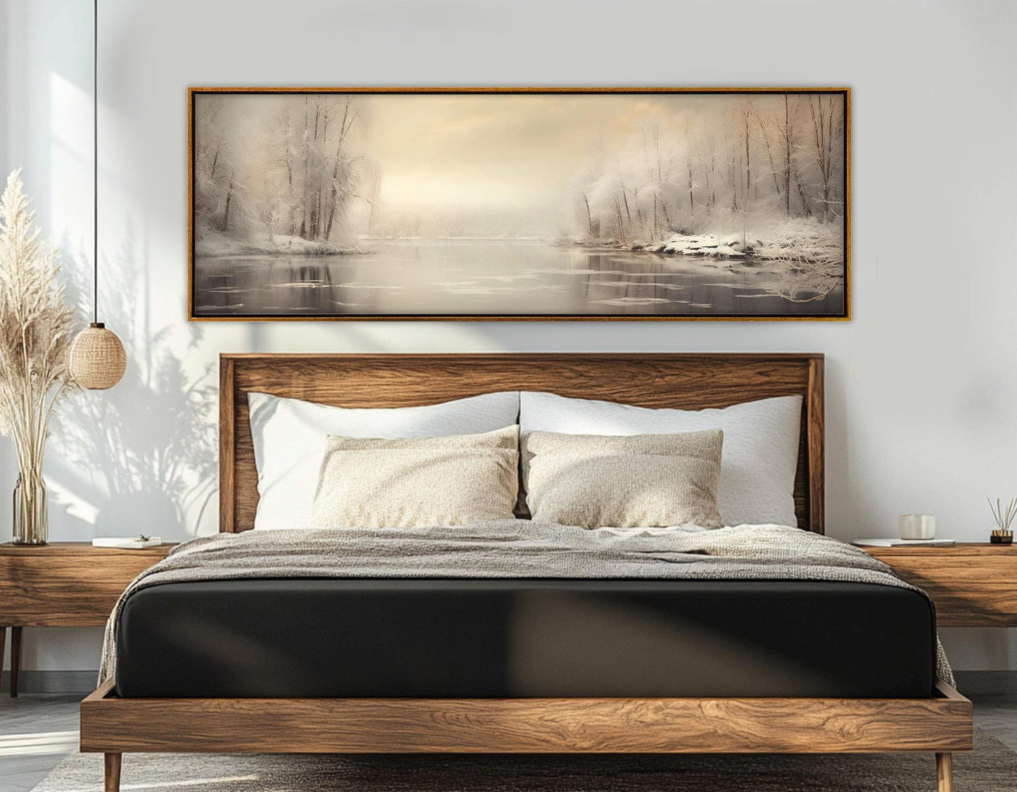 Winter Landscape Canvas - Dramatic Snowy Forest Art | Framed Wall Decor Ready to Hang
