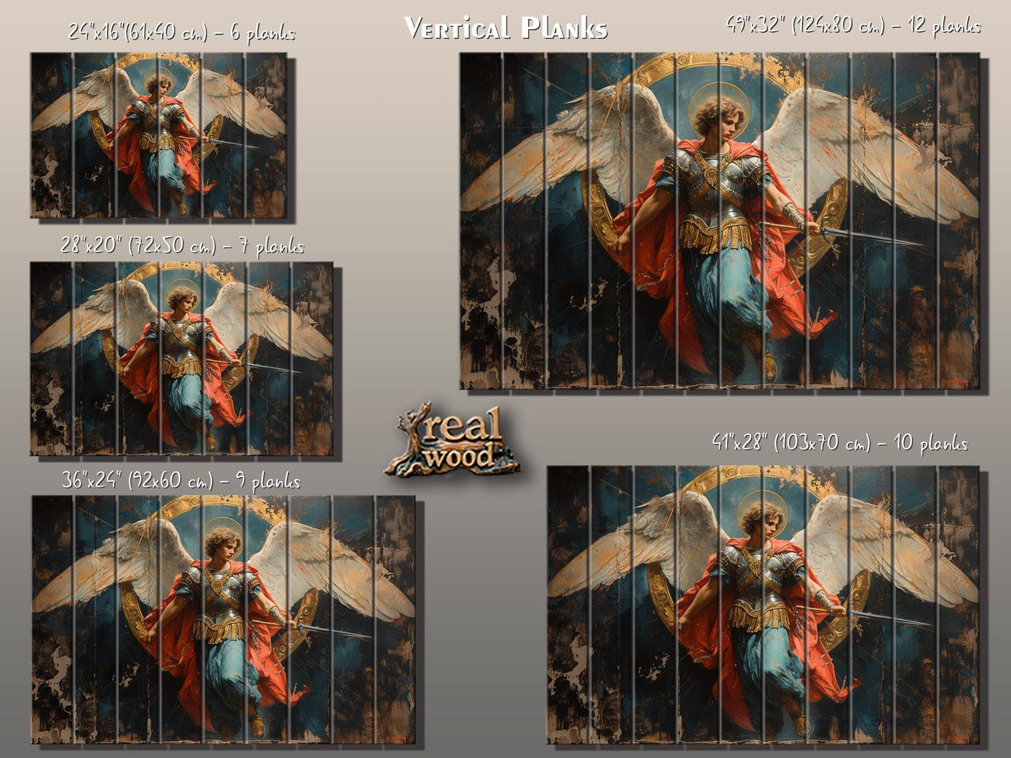 Saint Michael Wood Art - Rustic Wood Wall Decor | Catholic Home Decor, Ready to Hang