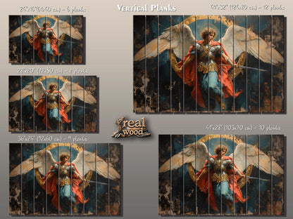 Saint Michael Wood Art - Rustic Wood Wall Decor | Catholic Home Decor, Ready to Hang