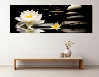White Lily Canvas Print – Spa Wall Art | Framed Floral Painting, Ready to Hang
