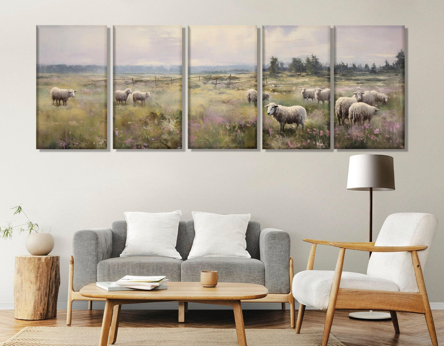 Sheep in Meadow Canvas – Anton Mauve Painting | Framed Canvas Print, Ready to Hang