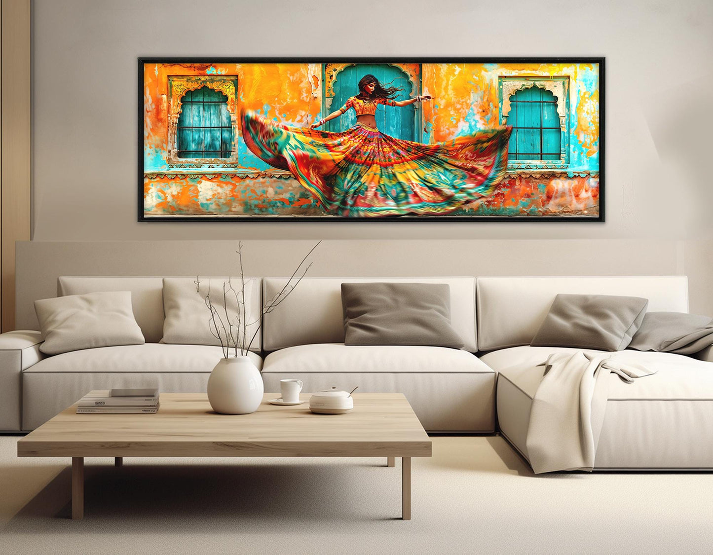 Indian Woman Canvas Print – Large Rajasthan Wall Art | Framed Cotton Gallery Canvas