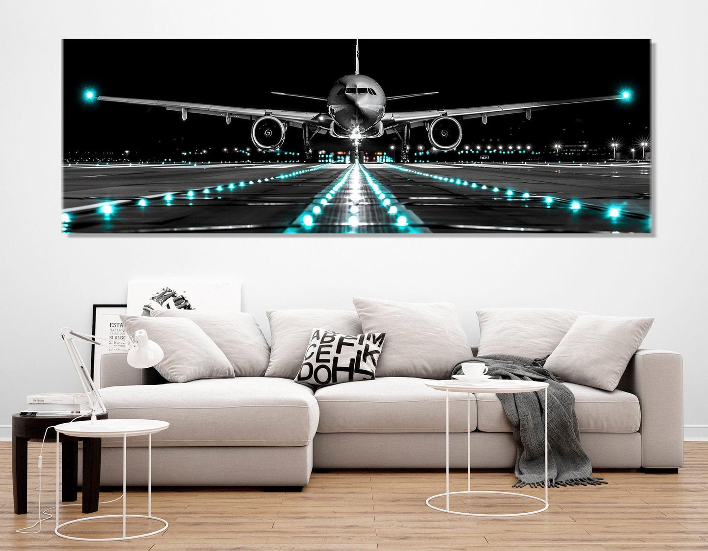 Plane Landing Canvas – Scenic Airplane Print on 100% Cotton | Framed Aviation Art