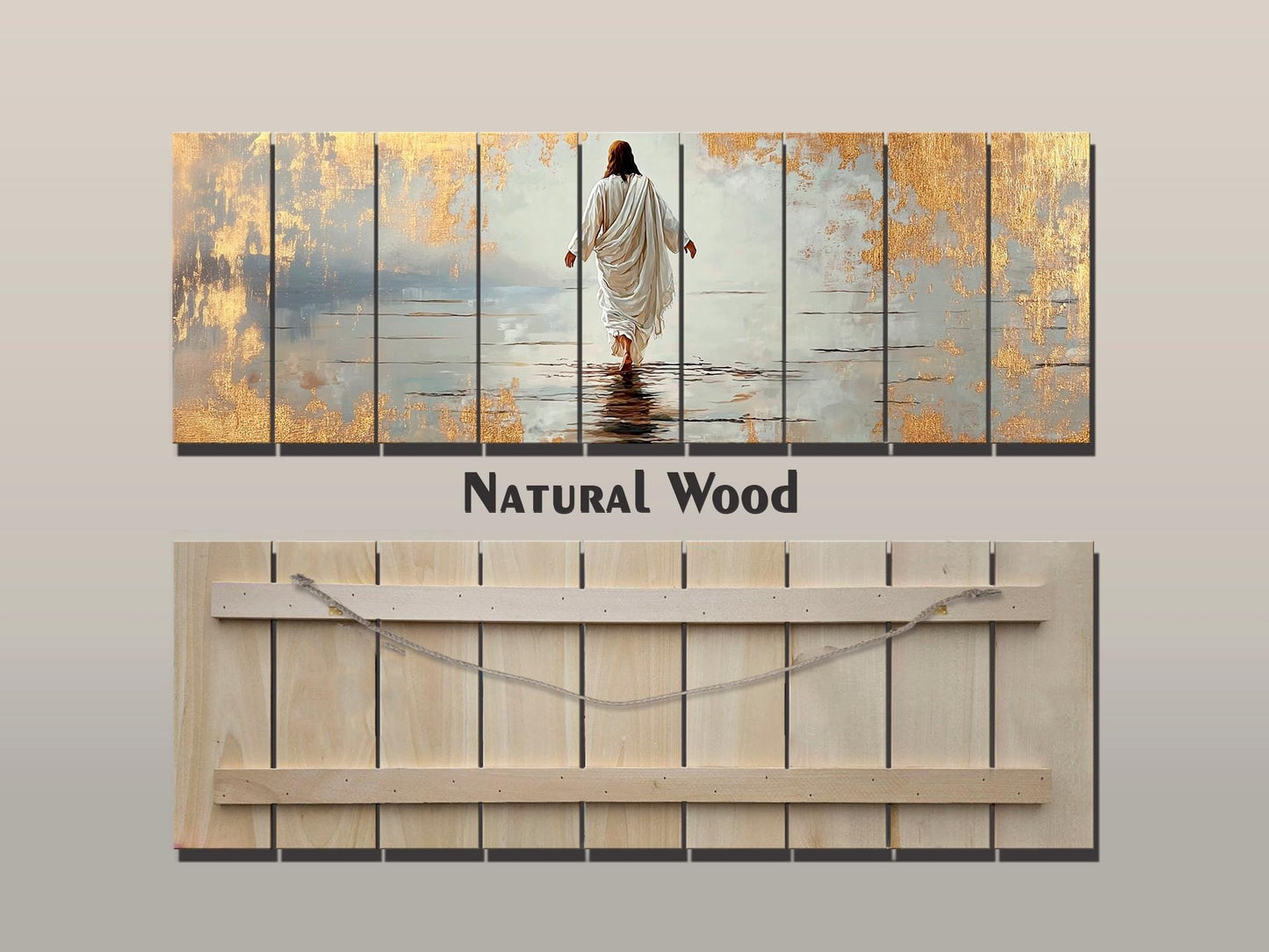 Jesus Walking on Water | Biblical Wall Art - Christian Wood Print Decor