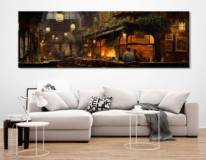 Irish Pub Canvas Print – Vintage Pub Poster on Cotton Gallery Wrapped Canvas Art
