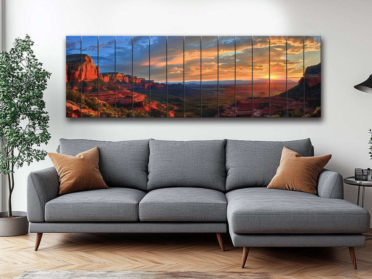 Red Rocks Wood Print – Arizona Wall Art | Rustic Desert Landscape Decor on Natural Wood
