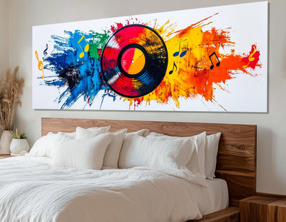 Phonograph Record Canvas Abstract Music Wall Art – Framed Canvas Print Ready to Hang