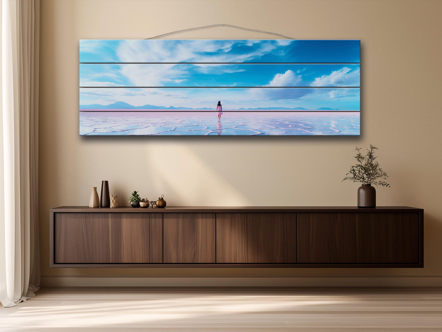 Salar de Uyuni Wood Art – Bolivia Wall Decor | Large Rustic Wood Wall Art
