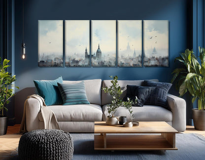 Abstract Brussels Canvas Print, Brussels Wall Art, Belgium Painting, Framed and Ready to Hang