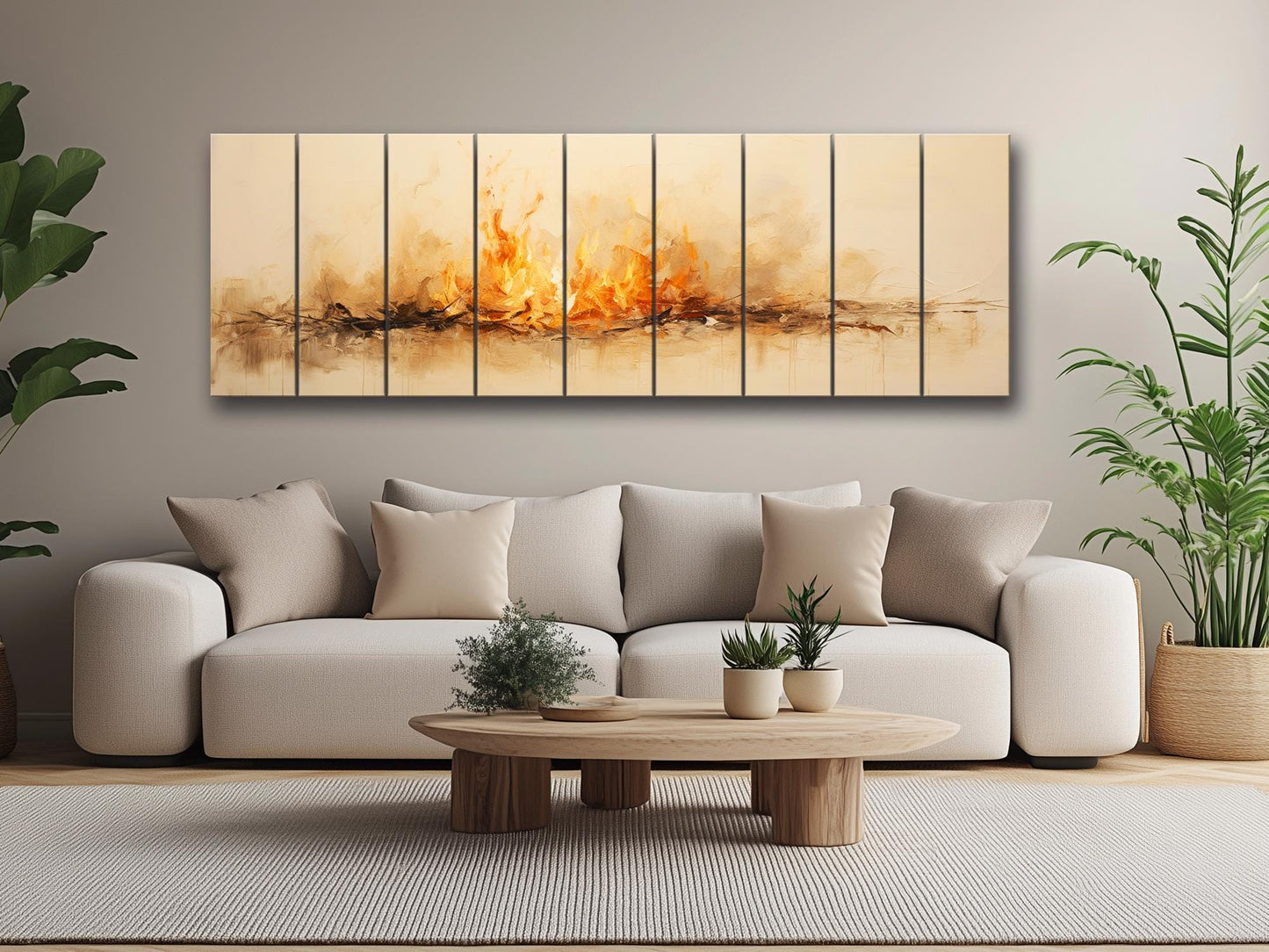 Fire Print Wood Art – Rustic Wall Decor on Natural Wood Plank Artwork