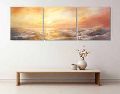 Ocean Sunrise Canvas Print – Ready to Hang Gallery Wrapped Coastal Wall Art