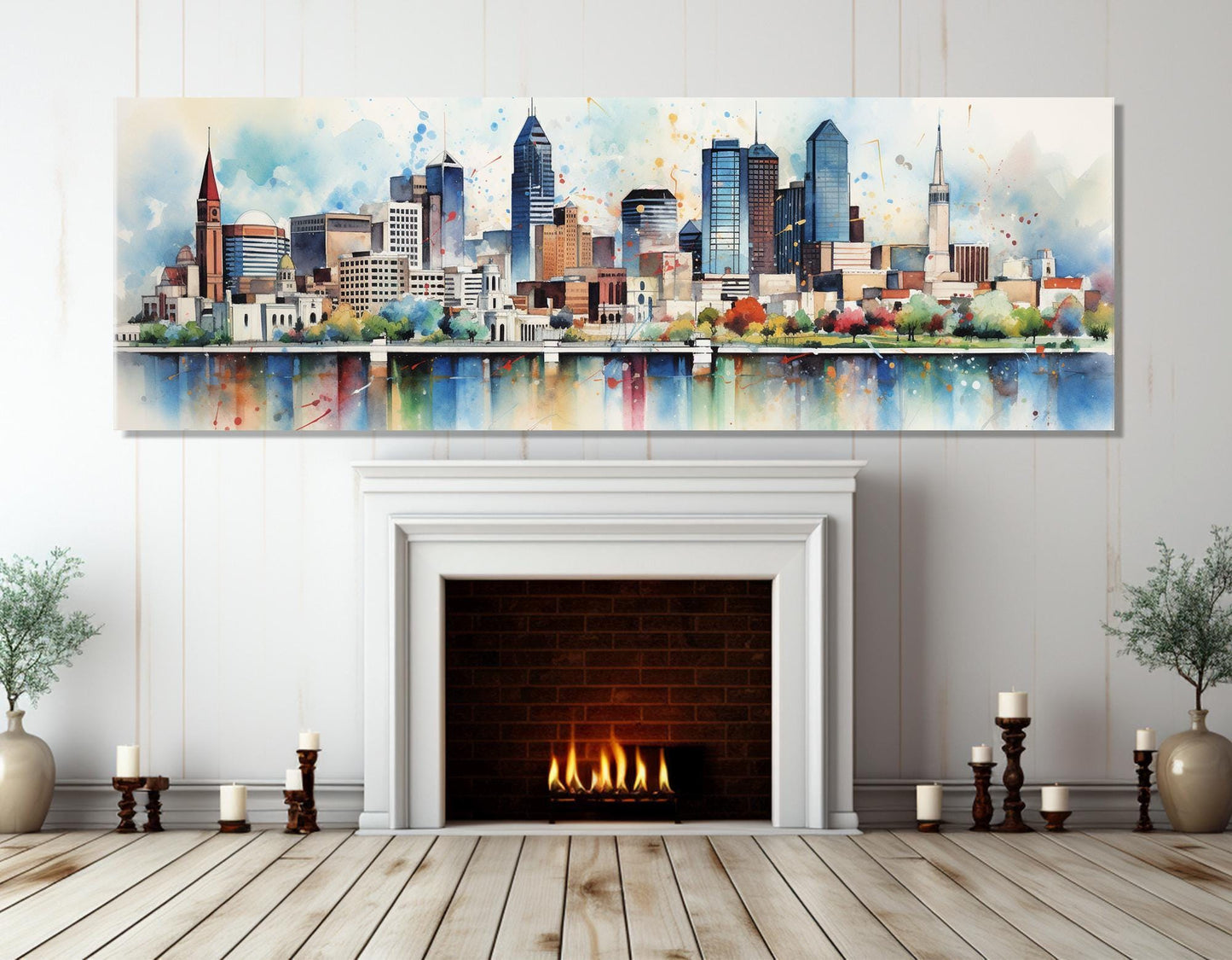 Indianapolis Canvas Print - Watercolor Wall Art | Framed & Ready to Hang