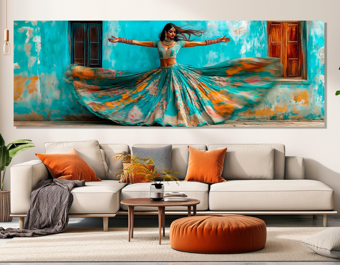 Indian Canvas Print – Beautiful National Dress Painting | Framed Gallery Wrapped Art
